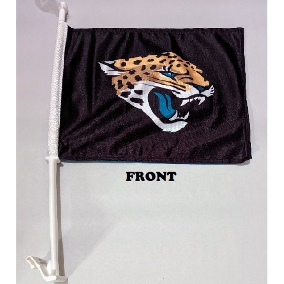 🏈🆕 JACKSONVILLE JAGUARS DOUBLE SIDED CAR FLAG - HOME-AWAY DESIGN - NFL - MEN - Picture 2 of 3